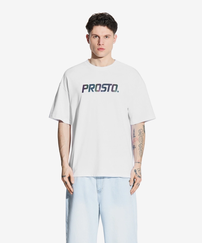 Koszulka męska t-shirt oversize Prosto Cameleo biała