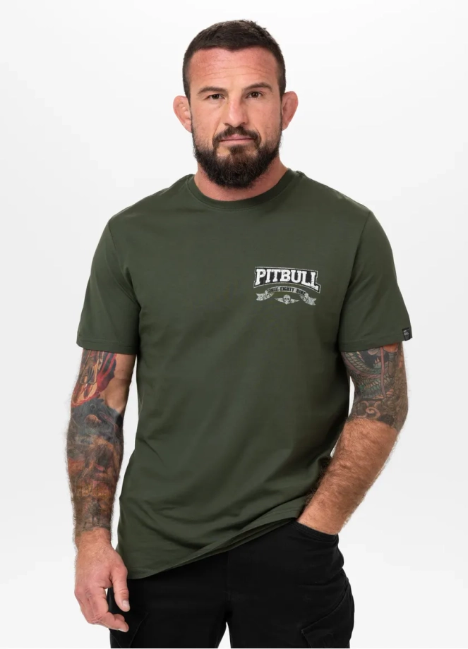 Koszulka męska T-Shirt Pit Bull Pitbull Troublemaker ciemno zielona