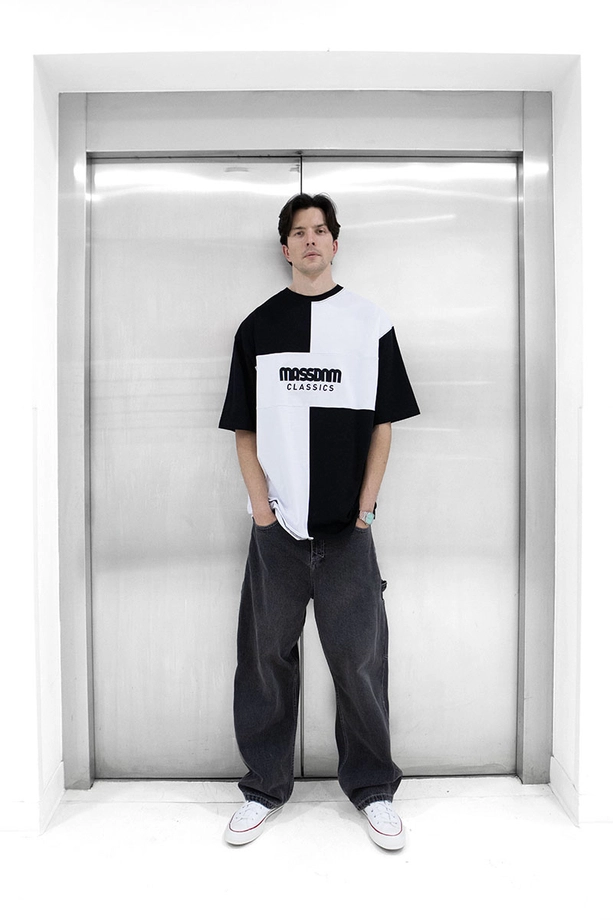 Koszulka męska t-shirt Mass Dnm Tony czarno/biała