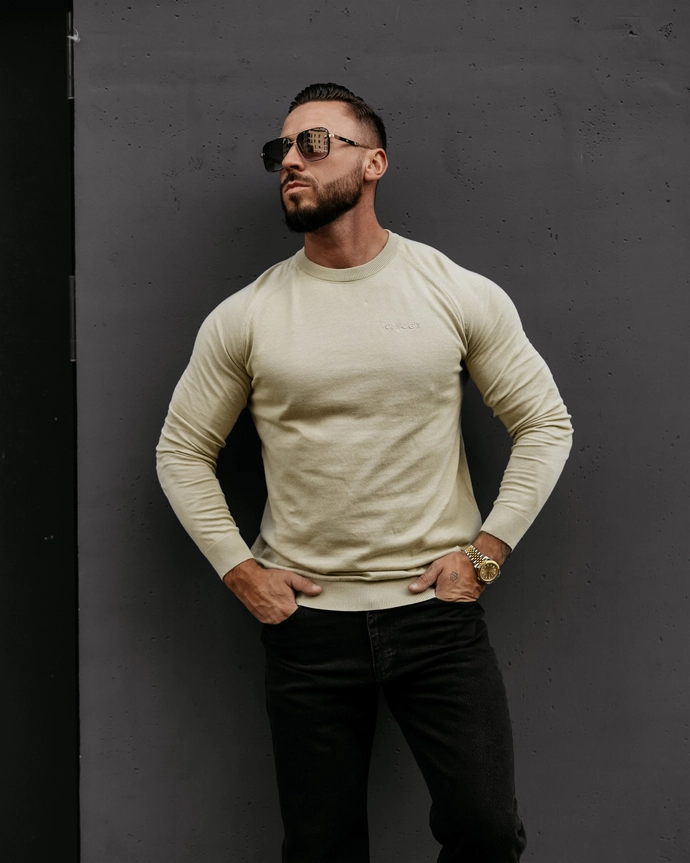 Sweter męski Olavoga Mew oliwkowy zielony