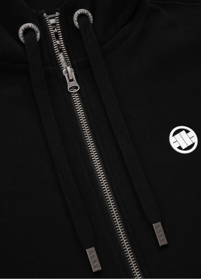 Bluza męska z kapturem Pitbull Pit Bull Small Logo 24 ZIP hooded czarna