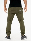 Spodnie męskie Jogger Jigga Wear Crown oliwkowe zielone
