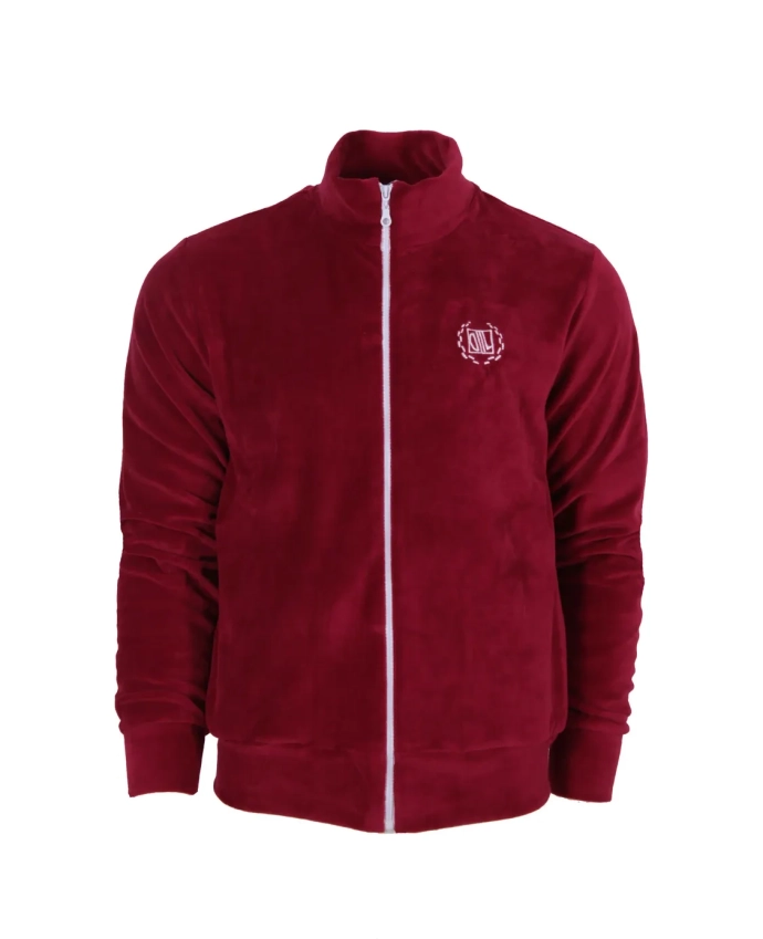 Komplet dresowy męski welur Diil Laur bordowy