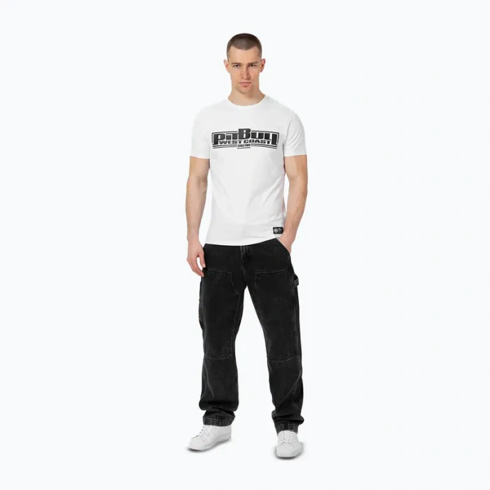 Koszulka męska T-Shirt Pit Bull Pitbull Classic Boxing Slim Fit biała