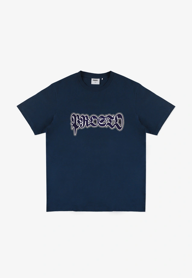 Koszulka męska t-shirt oversize Prosto Graffiti granatowa