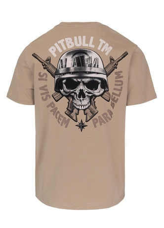 Koszulka męska T-Shirt Pit Bull Pitbull Parabellum Savana beżowa