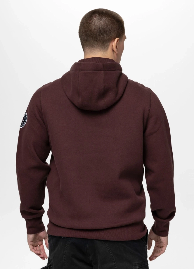 Bluza męska z kapturem Pit Bull Norton ciemno bordowa