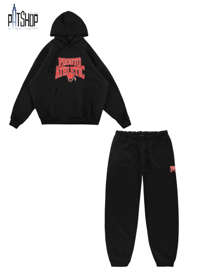 Komplet męski dresowy oversize Prosto Chicago czarny