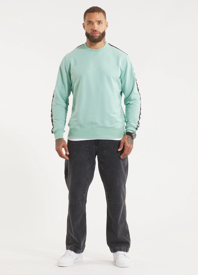 Bluza męska bez kaptura Pitbull Pit Bull Tape Nugget miętowa zielona