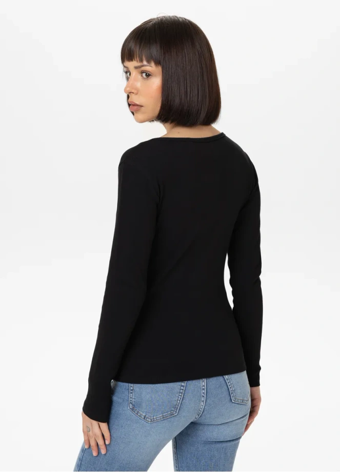 Koszulka longsleeve damski Pit Bull Rib czarna