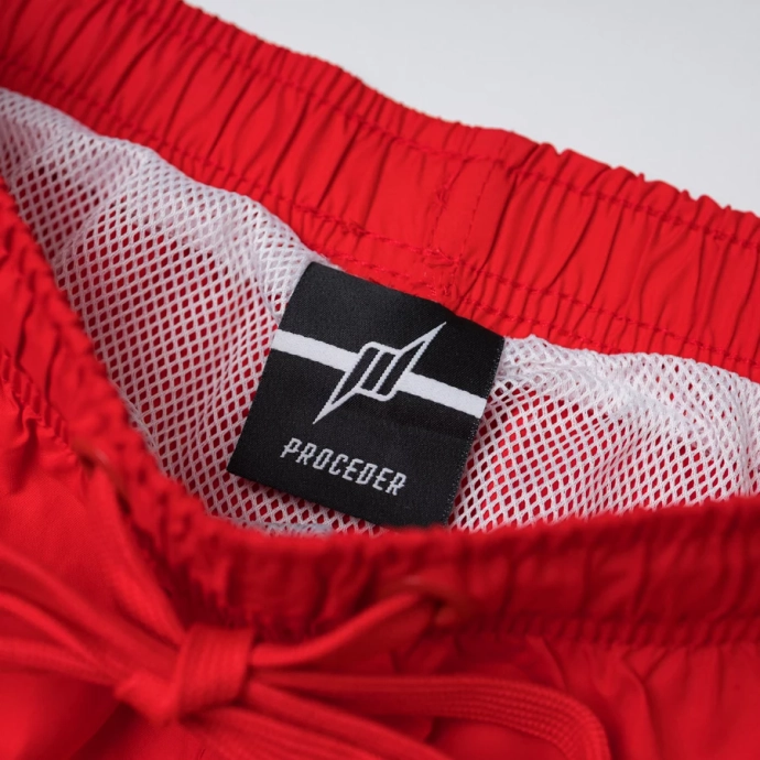 Spodenki męskie kąpielowe Chada Proceder Kastet Logo czerwone