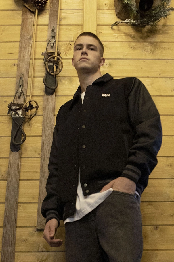 Kurtka przejściowa bejsbolówka Mass Denim Alabama czarna