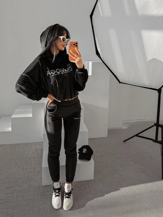 Komplet damski welurowy Olavoga Handies czarny