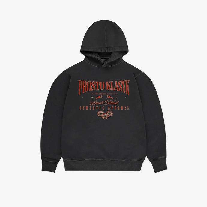 Bluza męska z kapturem Prosto Klasyk Sly hoodie sprany czarny