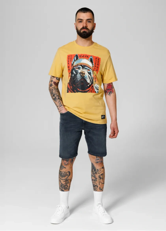 Spodenki szorty jeans męskie Pitbull Dark Wash Highlander granatowe
