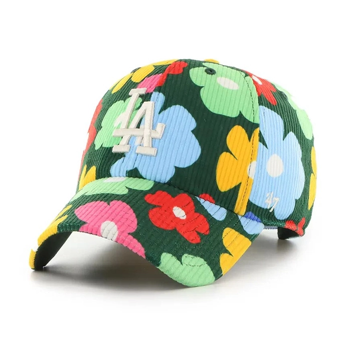 Czapka z daszkiem sztruksowa 47 Brand Los Angeles Dodgers Clean Up zielona