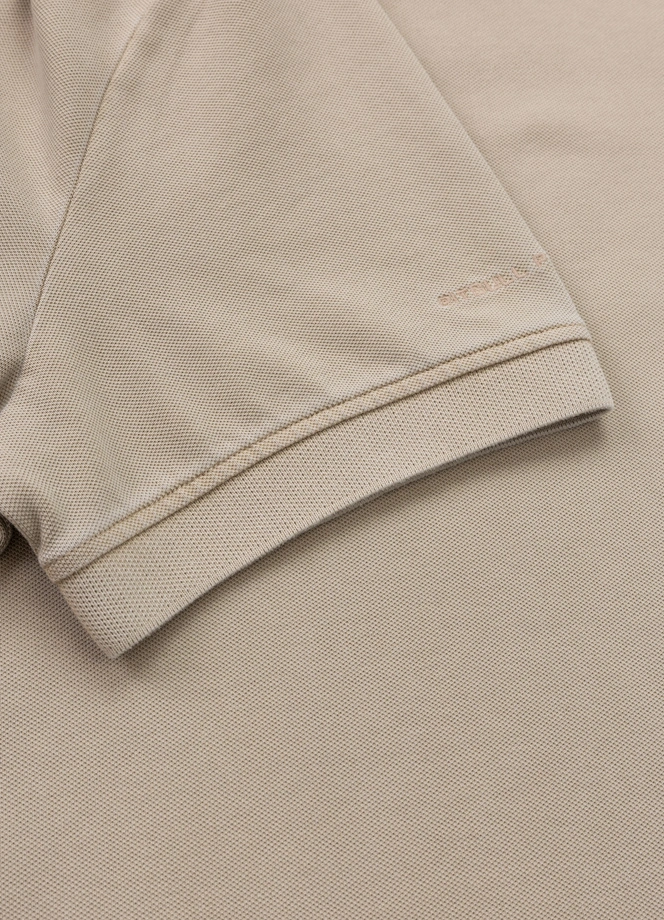 Koszulka męska Polo Pitbull Pique Small Logo Washed beżowa