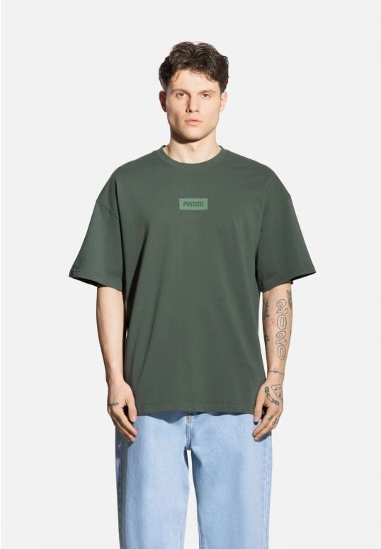 Koszulka męska t-shirt oversize Prosto Box 2.0 zielona