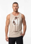 Koszulka męska tank top Pitbull Palms beżowa