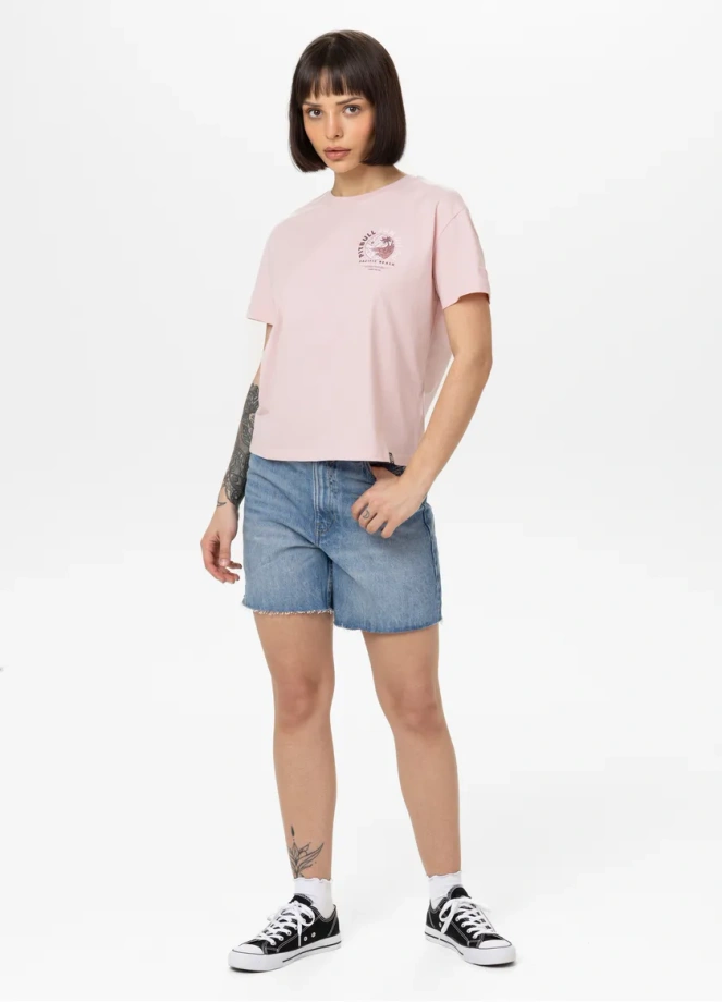 Koszulka damska T-shirt oversize Pit Bull Planet Surf różowa