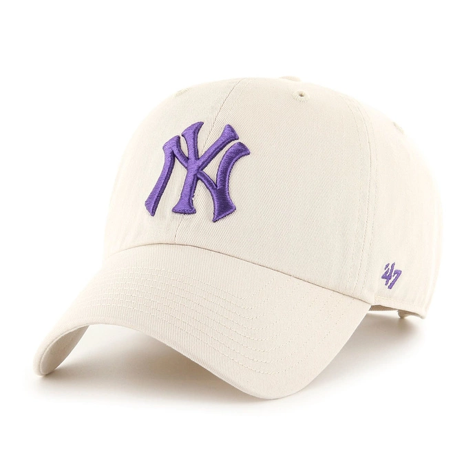 Czapka z daszkiem 47 Brand MLB New York Yankees Clean Up beżowo/fioletowa