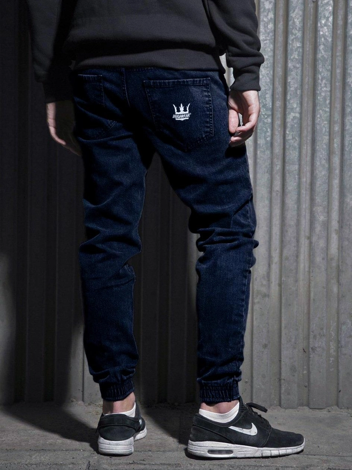 Spodnie męskie Jeans Jogger Jigga Wear Crown granatowe