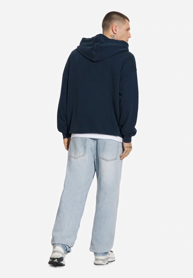 Bluza męska streetwear z kapturem Prosto Big Log granatowa