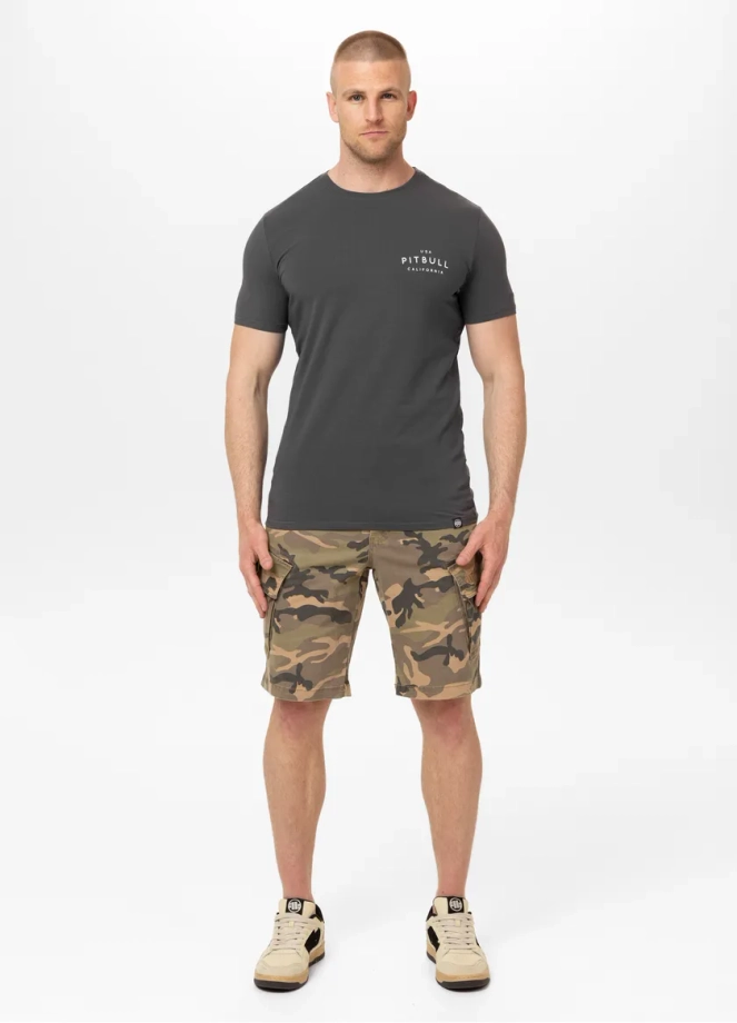 Koszulka męska T-Shirt Pit Bull Pitbull USA CAL Slim Fit grafitowa