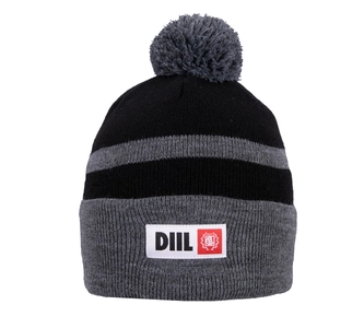 Czapka zimowa wywijanaz pomponem Diil czarny/melanż