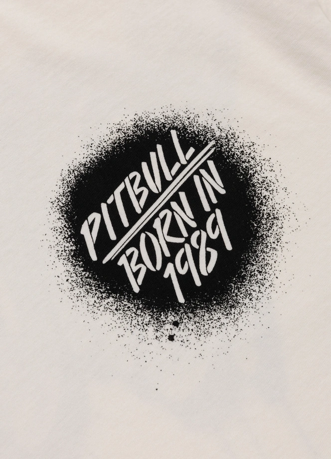 Koszulka męska T-Shirt oversize Pitbull Graffiti Loose Fit biała