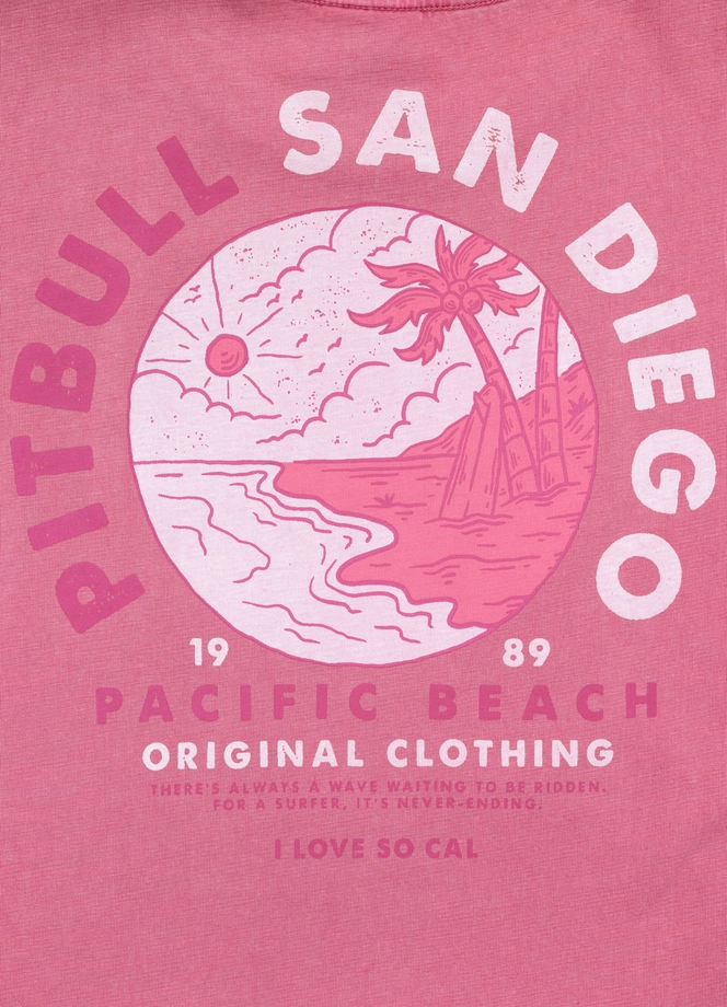 Koszulka damska T-shirt Pit Bull Planet Surf sprany różowy
