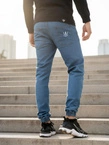 Spodnie męskie Jogger Jeans Jigga Wear Crown Medium Blue niebieskie