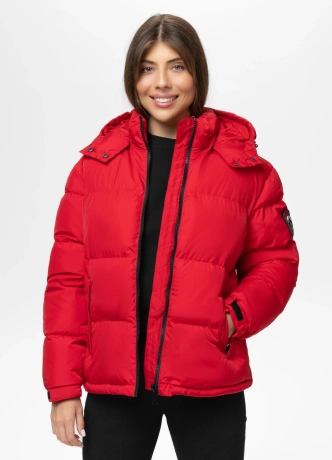 Kurtka damska zimowa z kapturem Pit Bull Cleo Hooded Jacket czerwona