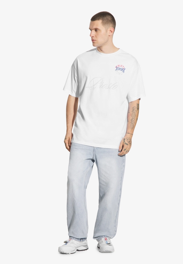 Koszulka męska t-shirt oversize Prosto Football Fan biała