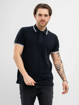 Koszulka męska Polo Jigga Wear Classic Stripe czarna