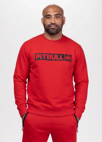 Bluza męska bez kaptura Pit Bull Charger czerwona