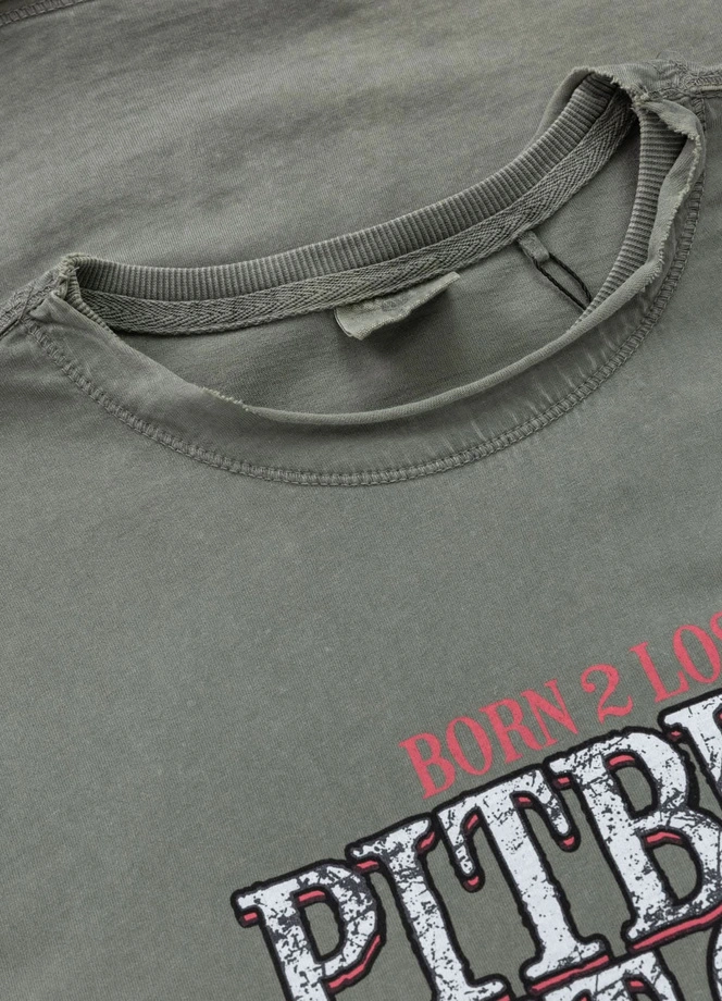 Koszulka męska T-Shirt Pit Bull Pitbull Denim Washed Raw Ace Of Spades zielona