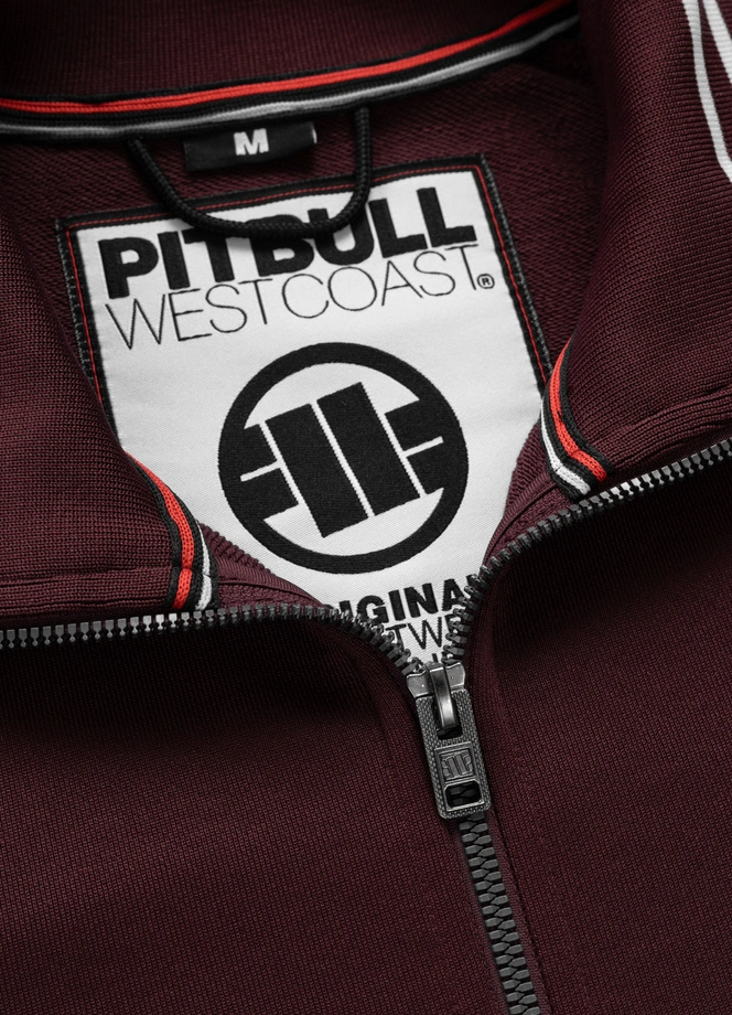 Komplet dresowy Pit Bull Oldschool Tape Logo ciemno bordowy