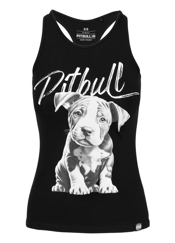 Koszulka Tank Top damski Pit Bull Puppy czarna