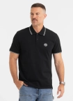 Koszulka męska Polo Pitbull Pique Stripes Regular czarna
