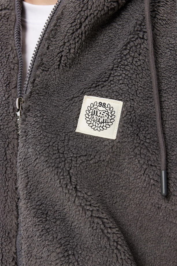 Kurtka przejściowa rozpinana Teddy Mass Denim Patch szara