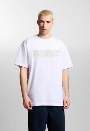 Koszulka męska t-shirt oversize Prosto Big Log biała