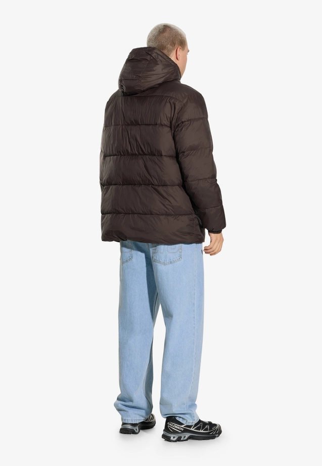 Kurtka zimowa męska Prosto Puffer 404 ciemno brązowa
