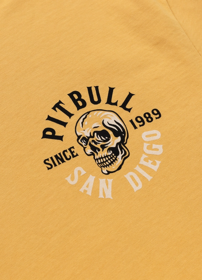 Koszulka męska T-Shirt Pit Bull Pitbull Skull Surf żółta