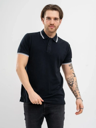 Koszulka męska Polo Jigga Wear Classic Stripe czarna