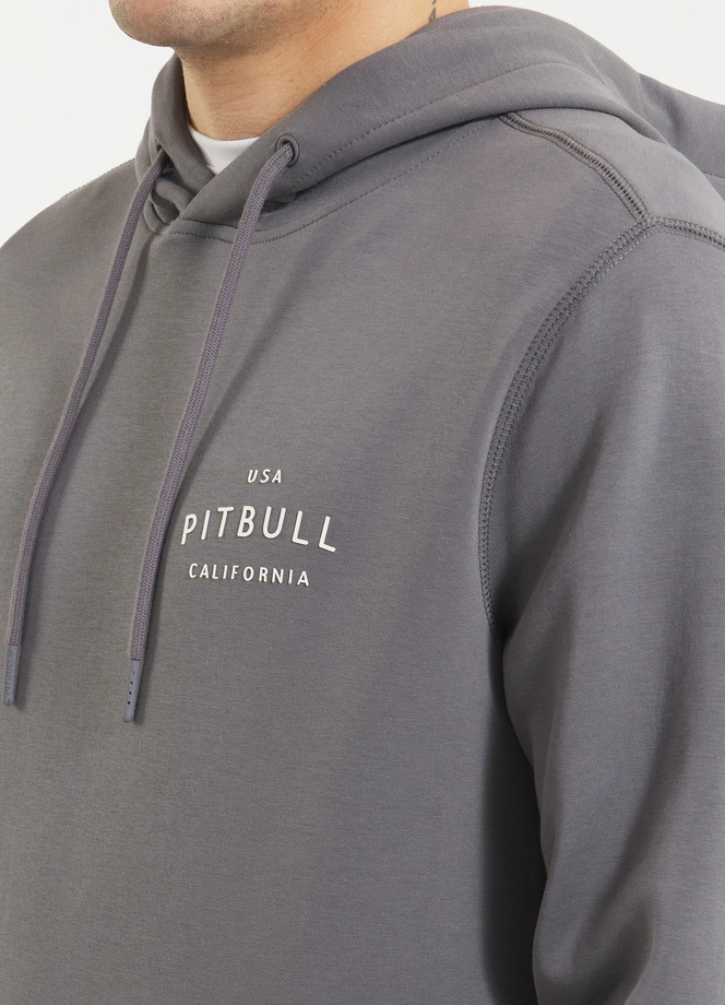 Bluza męska z kapturem Pitbull Pit Bull Sampson grafitowa szara