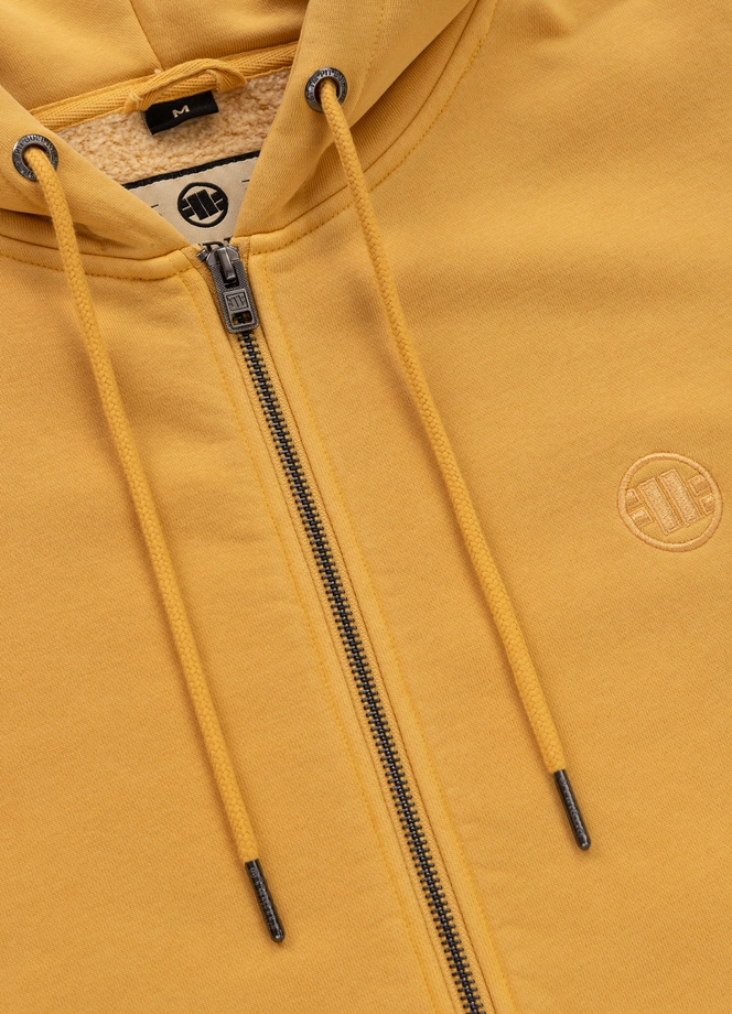 Bluza męska z kapturem Pitbull Pit Bull Lancaster 2 ZIP Washed żółta