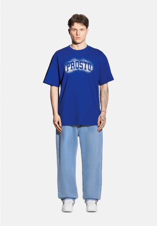Koszulka męska t-shirt oversize Prosto Jung niebieska