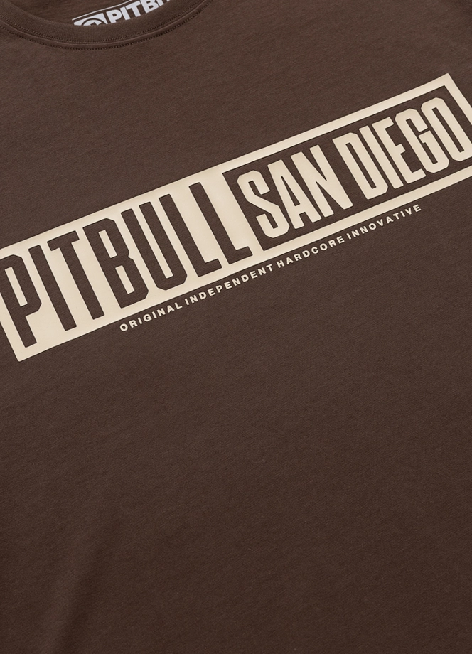 Koszulka męska T-Shirt Pitbull Eighty Nine Dog ciemno brązowa