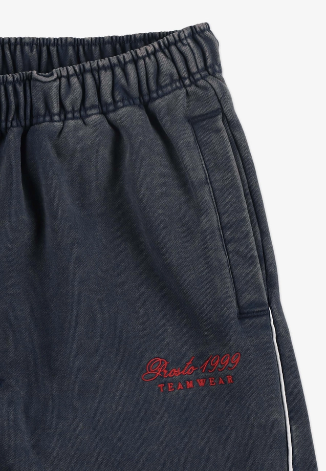 Spodnie dresowe męskie oversize Prosto Team Washed granatowe
